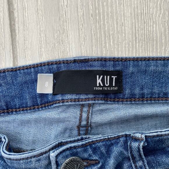 KUT Women's Denim Blue Distressed Donna Ankle Skinny Jeans Size 8 - Picture 3 of 10